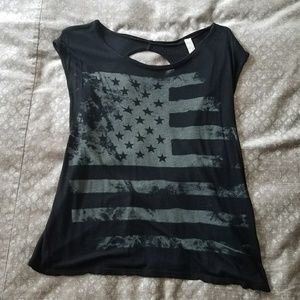 Open back / twist back American flag tank top